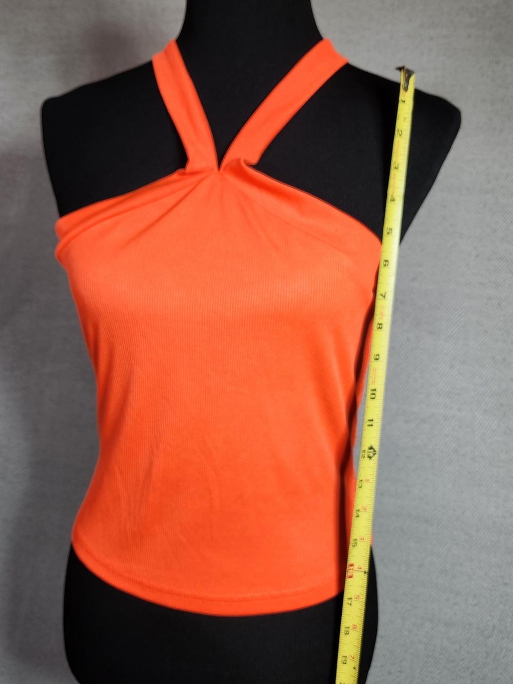 Womens Tank Top & High Waist Floral Tie Shorts in Coral & Sky Blue Size L - Picture 4 of 13